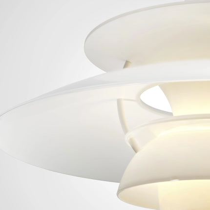 Détail des abat-jours opalescents de la PH 5 Ø320 blanc