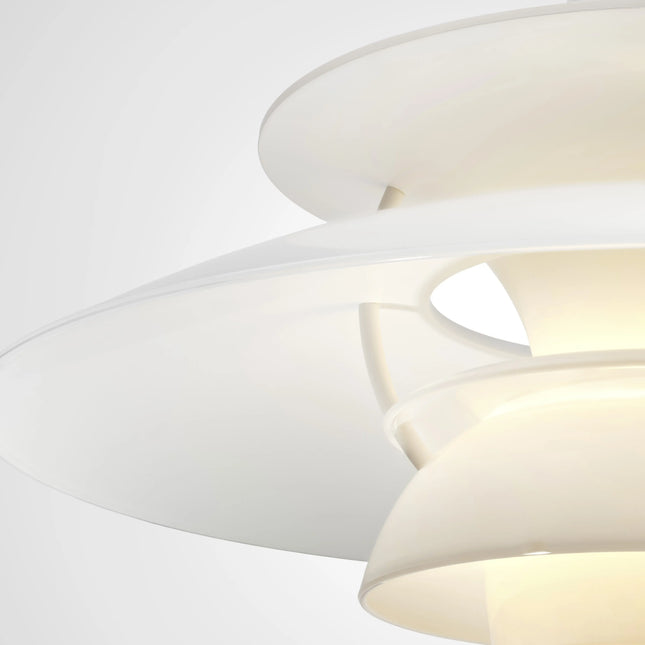 Détail des abat-jours opalescents de la PH 5 Ø320 blanc