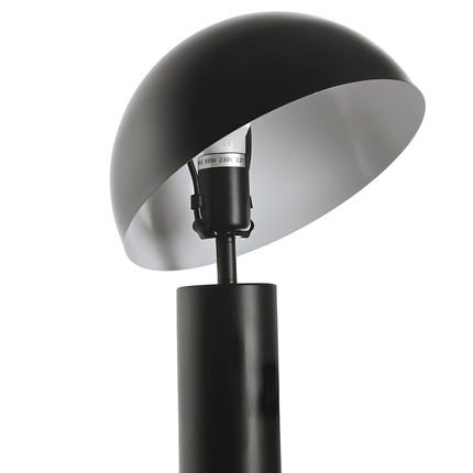 Lampe champignon noir en métal