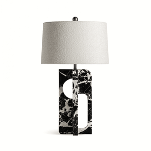 Lampe de chevet en marbre noir et blanc