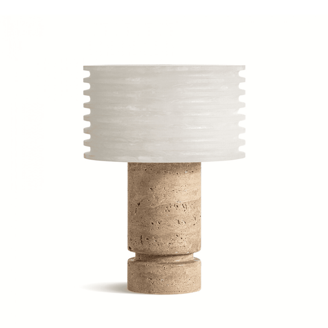 Lampe de table en marbre, céramique et bronze