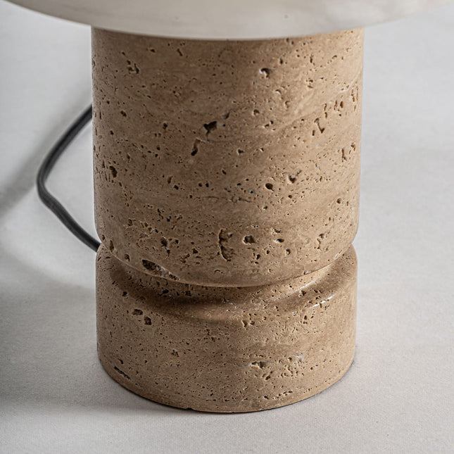 Lampe de table en marbre, céramique et bronze