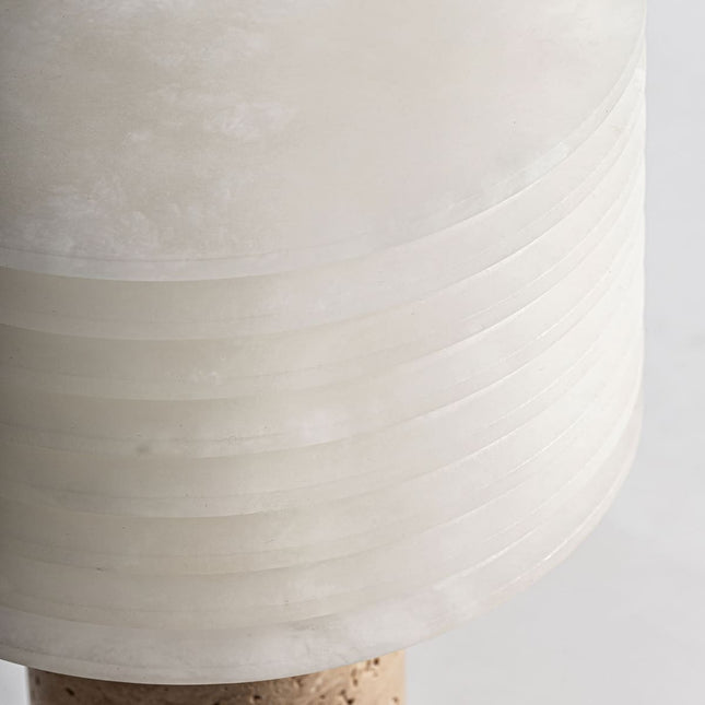 Lampe de table en marbre, céramique et bronze