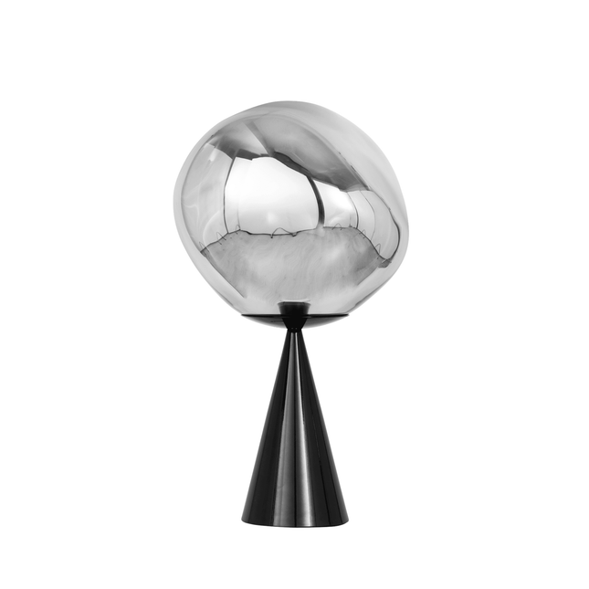 Melt cone fat table, noir, silver