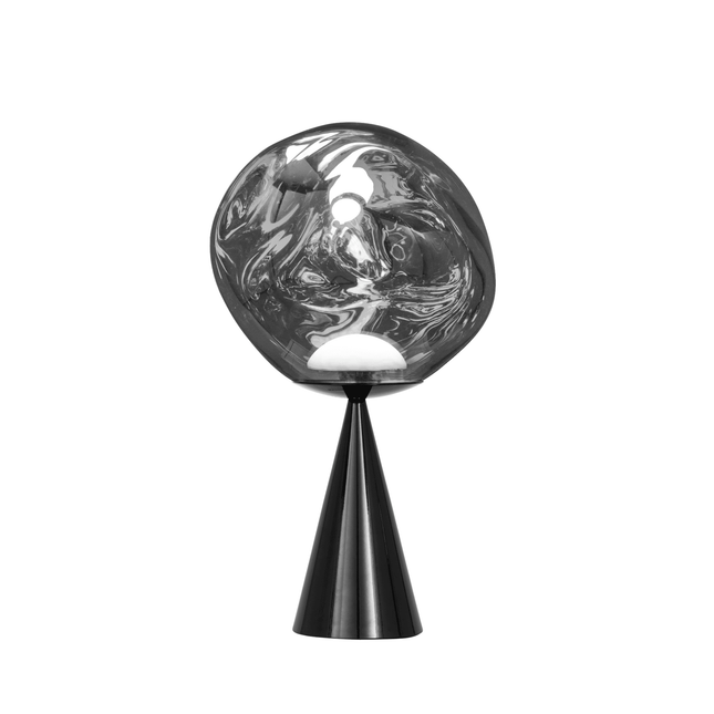 Melt cone fat table, noir, silver