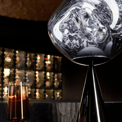 Melt cone fat table, noir, silver