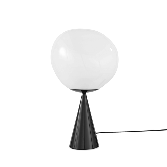 Melt cone fat table, noir, opalescent