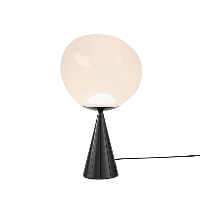 Melt cone fat table, noir, opalescent