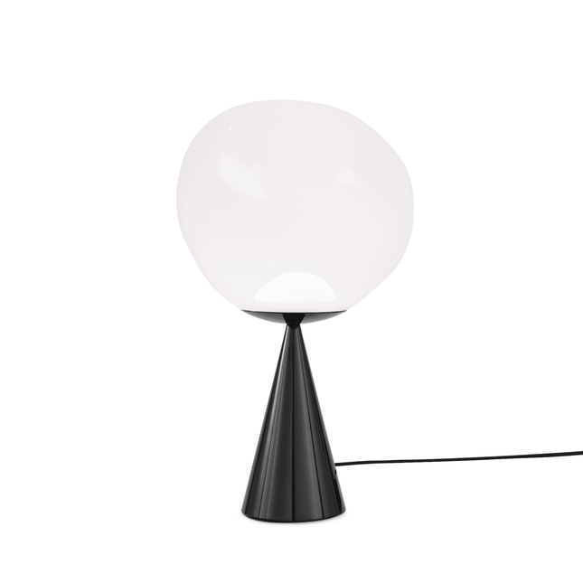 Melt cone fat table, noir, opalescent