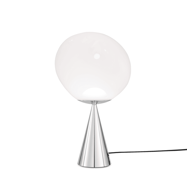Melt cone fat table, silver, opalescent