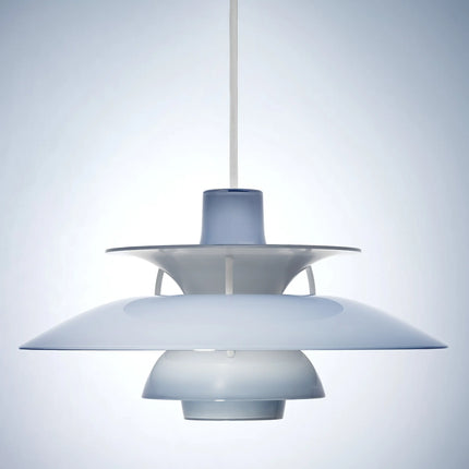 Suspension PH 5 Ø320 Opal bleu pâle Louis Poulsen – vue de face