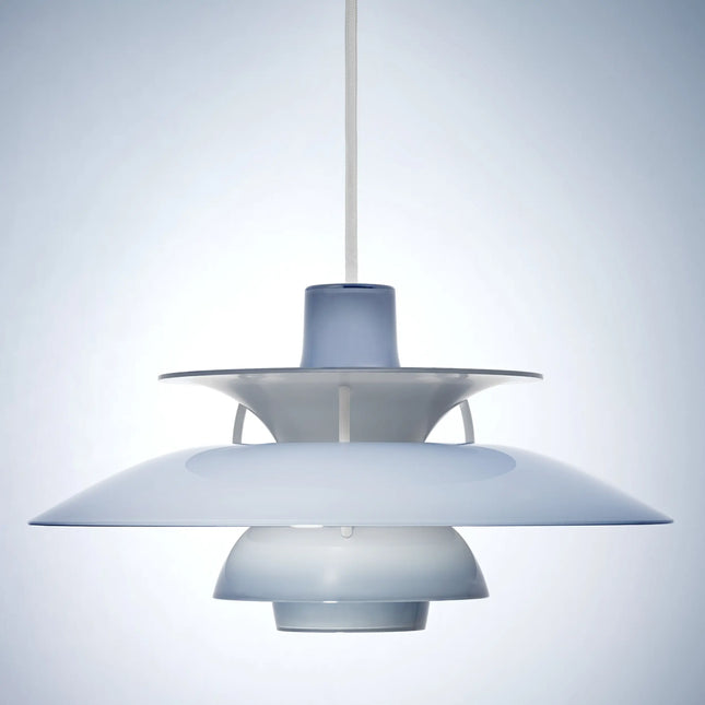 Suspension PH 5 Ø320 Opal bleu pâle Louis Poulsen – vue de face