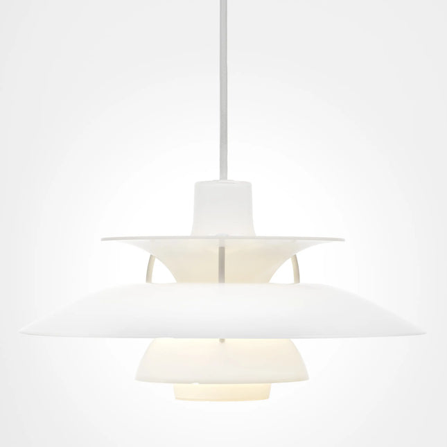 Suspension PH 5 Ø320 Opal blanc allumée – vue de face