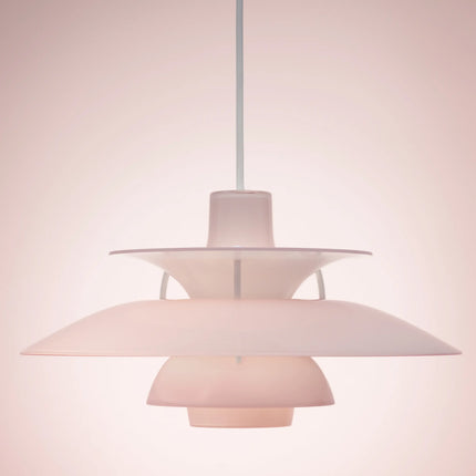 Suspension PH 5 Ø320 Opal rose pâle Louis Poulsen – vue de face