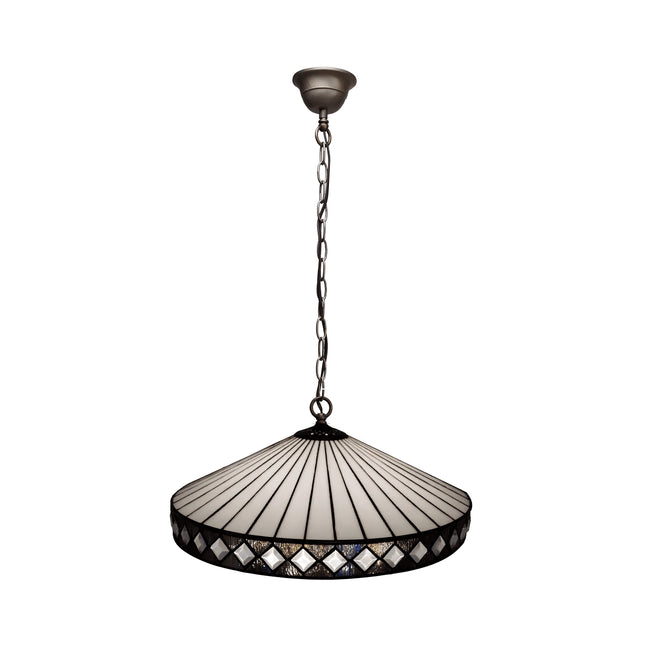 Plafonnier Tiffany Blanc-ÉCLAIRAGE FRANÇAIS