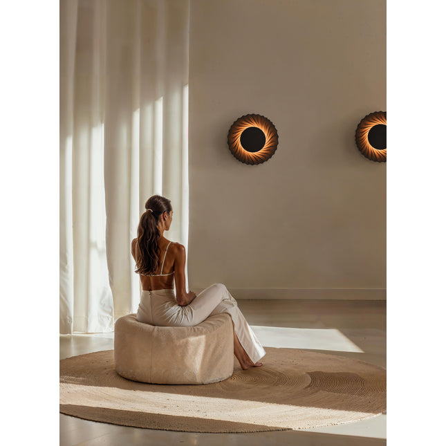 SUN VXS1 - Applique murale noire en sable de quartz ÉCLAIRAGE FRANÇAIS