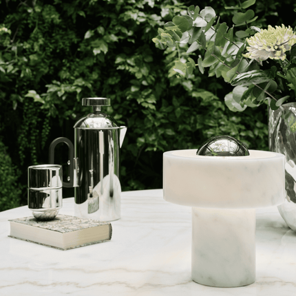 Lampe portable Stone de Tom Dixon, finition argentée