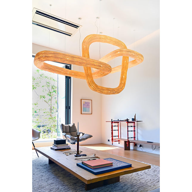 Triple Orbit - Suspension en rotin XL