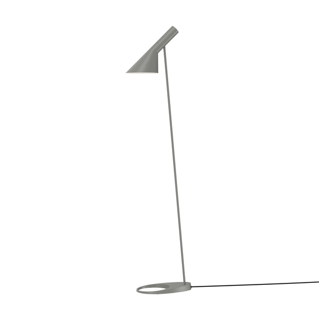 Lampadaire AJ Louis Poulsen gris chaud, vue de face, éteint