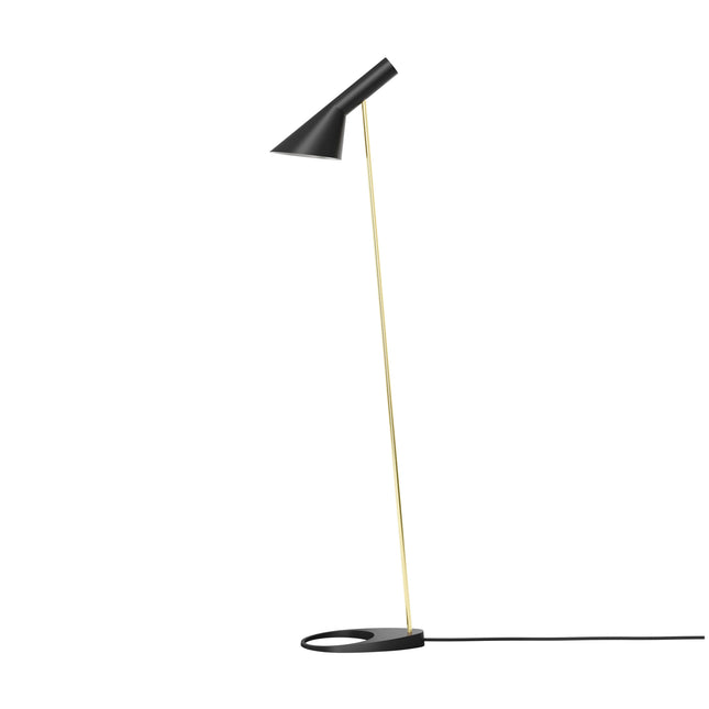 Lampadaire AJ Louis Poulsen laiton et noir, vue de face, éteint