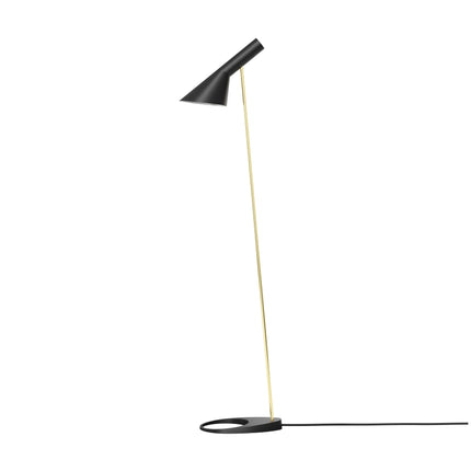 Lampadaire AJ Louis Poulsen laiton et noir, vue de face, éteint