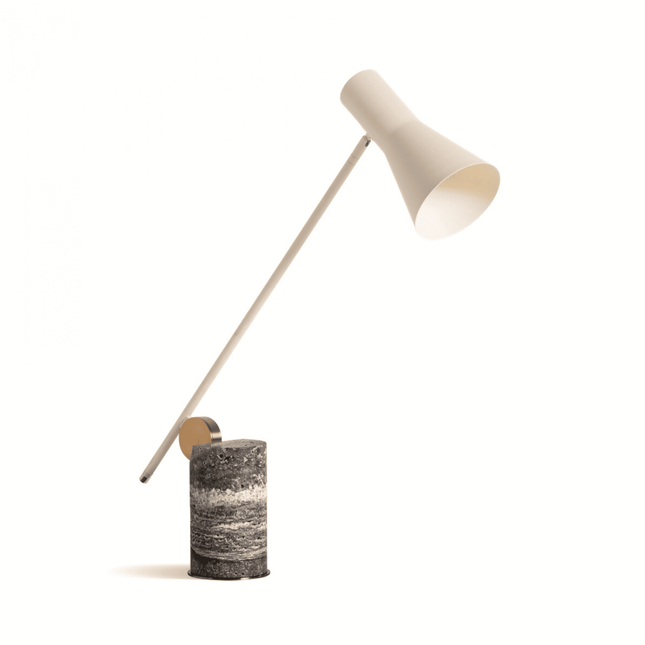Lampe de bureau d'architecte en marbre et bronze-ÉCLAIRAGE FRANÇAIS