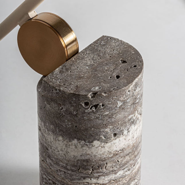 Lampe de bureau d'architecte en marbre et bronze-ÉCLAIRAGE FRANÇAIS