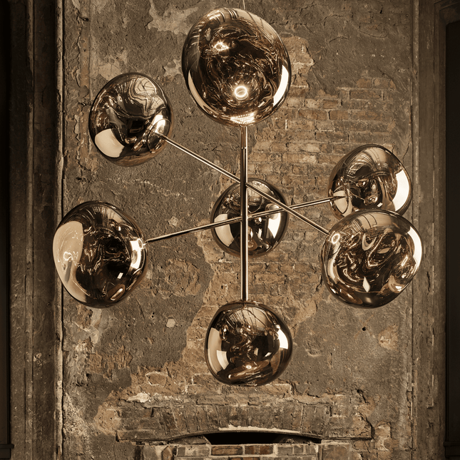 Melt Chandelier Large Gold