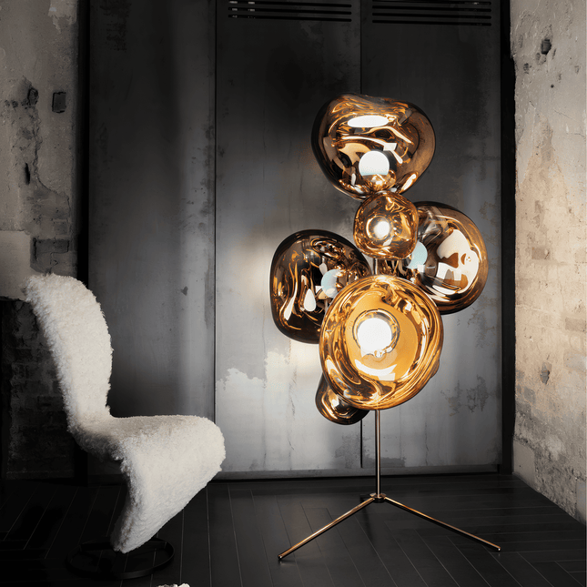 Melt Floor Chandelier Gold