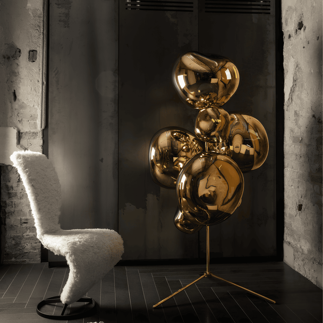 Melt Floor Chandelier Gold
